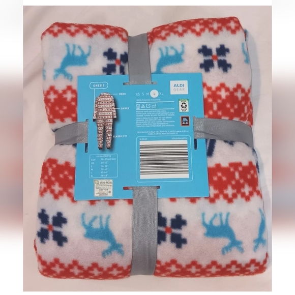 Aldi Gear 1 Piece Pajamas Size Large Holiday Christmas Winter New NWT - Picture 3 of 6